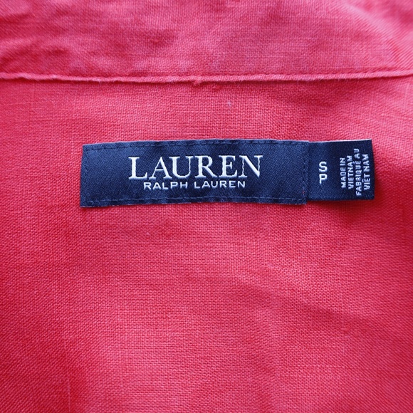 Lauren Ralph Lauren Veanna Tie Front Linen Shirt - Picture 7 of 10